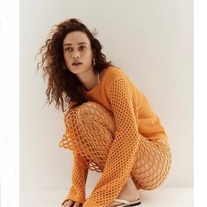 J. Crew orange netted skirt